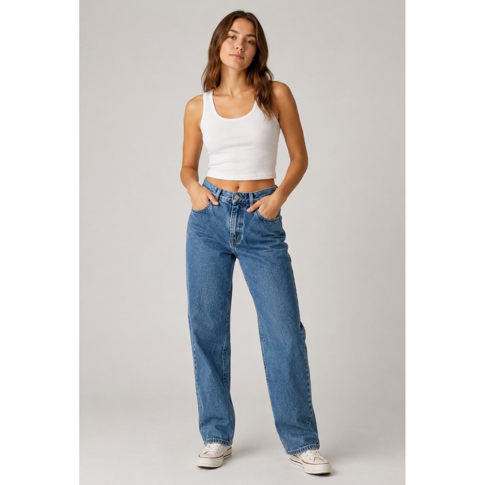 Vintage Cabela's Jeans Womens 8 Regular Blue Cotton Plaid Lined High Waist